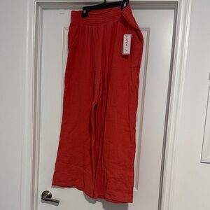 Wide-Leg ladies beach Pants with Elastic Waist